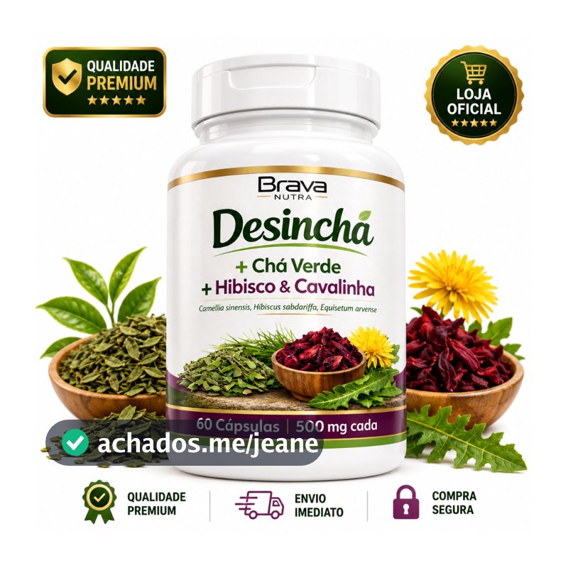 Chás 100% Natural | Reduz Inchaço | 60 Cápsulas Envio Mediato !!!