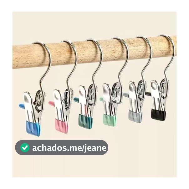Kit de Prendedores para Cabide de Metal Coloridos, Clips para Roupas, Organização de Guarda-Roupa e Economia de Espaço
