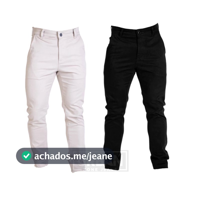 Kit 2 Calca Masculina Sarja Esporte Fino Alfaiataria com Bolso Embutido Social Slim