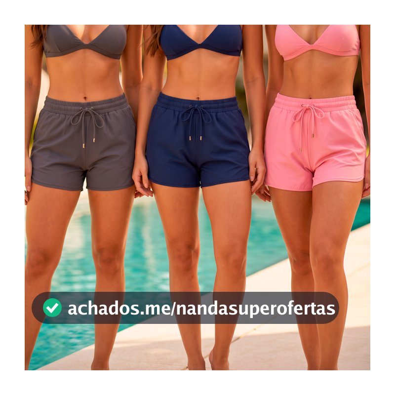 Shorts Tactel Feminino Academia Bermuda Treino Fitness Praia