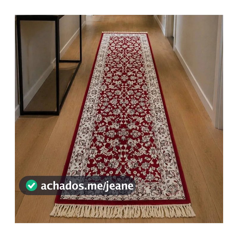 Passadeira Belga Bruxelas 6 Vermelho 0,66X2,10M - Edantex