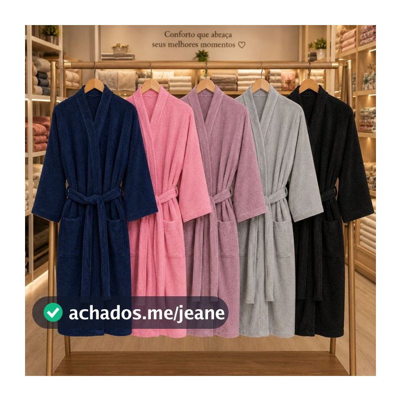 Roupão Microfibra Adulto Feminino Masculino Macio Quimono Manga 3/4
