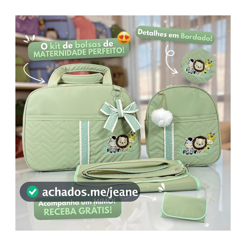 Mala Maternidade Safári com Mochila Luxo para Meninos + Troca-fraldas