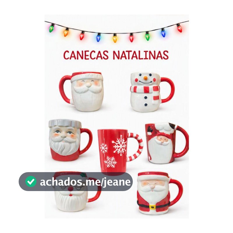 CANECA TEMÁTICA DE CERÂMICA NATALINA / PAPAI NOEL 330 ML