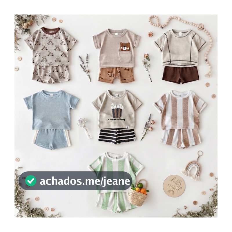 Conjuntos De Roupas De Verão Para Bebês De 0 A 3 Anos , Camiseta De Manga Curta + Shorts Casuais Meninos E Meninas