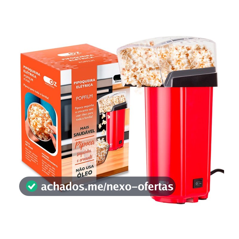 Pipoqueira Elétrica Ozline Sem Óleo Saudável 900w Portátil Ar Quente