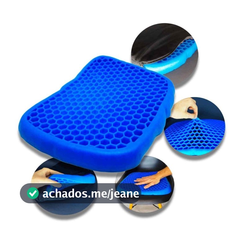 Almofada Ortopédica de Gel com Capa de Silicone | Conforto para Carro e Escritório | Alívio de Pressão para o Assento