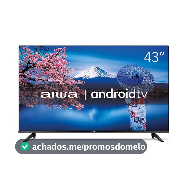 Smart TV AIWA 43” Android Full HD Borda Ultrafina HDR10 Dolby Áudio AWS-TV-43-BL-02-A