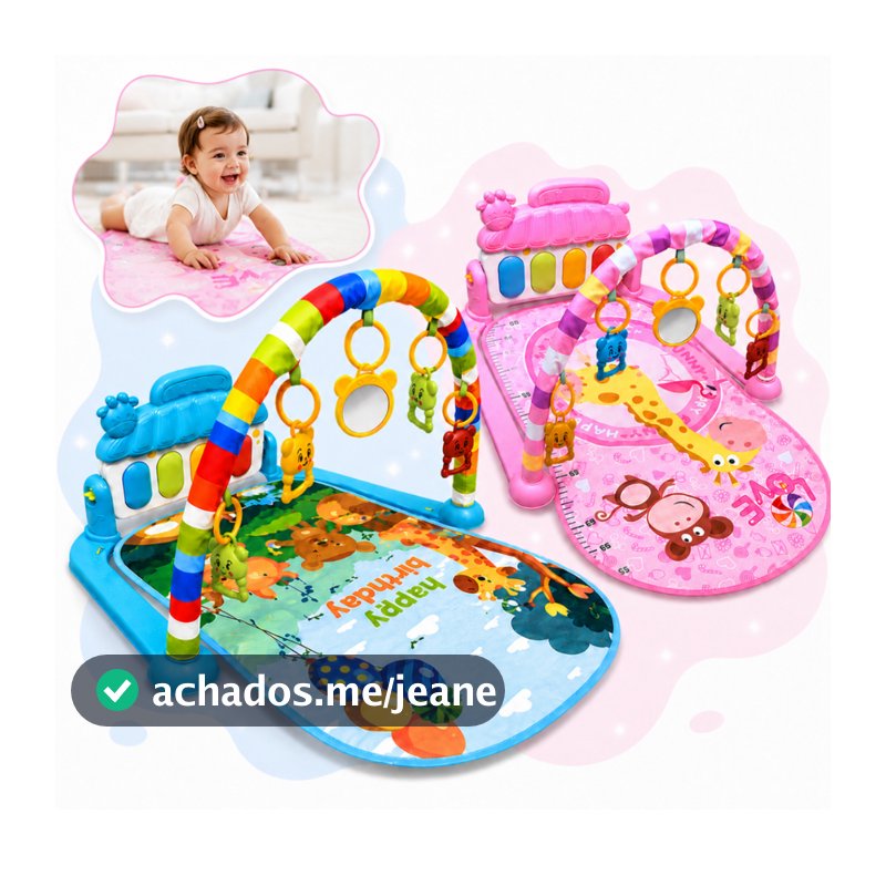 Tapete De Atividades Bebê Brinquedo Musical Infantil Piano Interativo Ginásio Educativo Som e Luzes