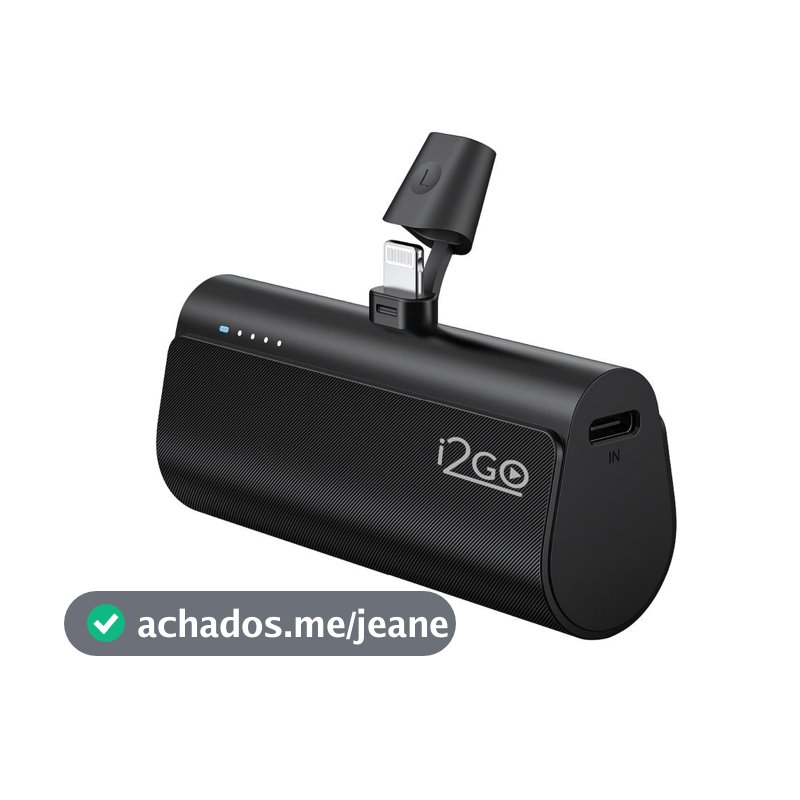 Carregador Portatil Power Bank Pocket i2GO 5000mAh Lightning iPhone 5 até 14 Sem Fio Rápido e Leve