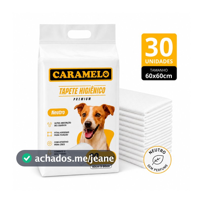Tapete Higiênico Caramelo Premium - 60x60 - 30 Unidades