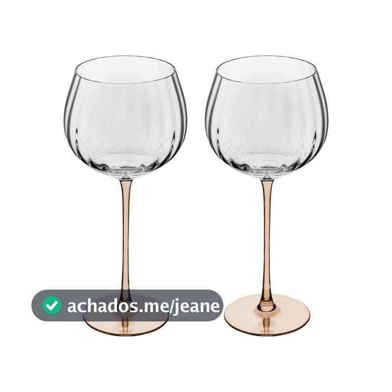 2 Taças de Vinho Wolff Classic de Vidro Âmbar 720ml