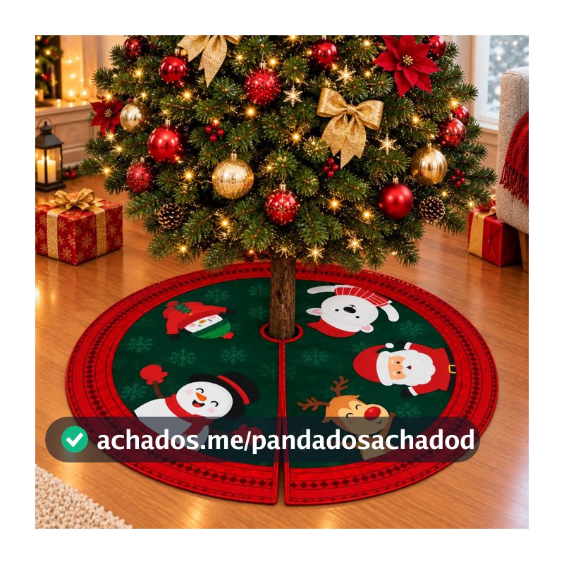 Saia Para Base De Árvore De Natal Laço 68 Cm Decoração Enfeite Natalino Natalina Estampada