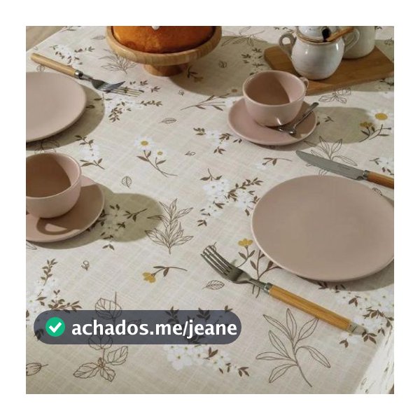 Toalha Forro de Mesa Tecido Algodão Dohler impermeável floral bege redonda quadrada retangular