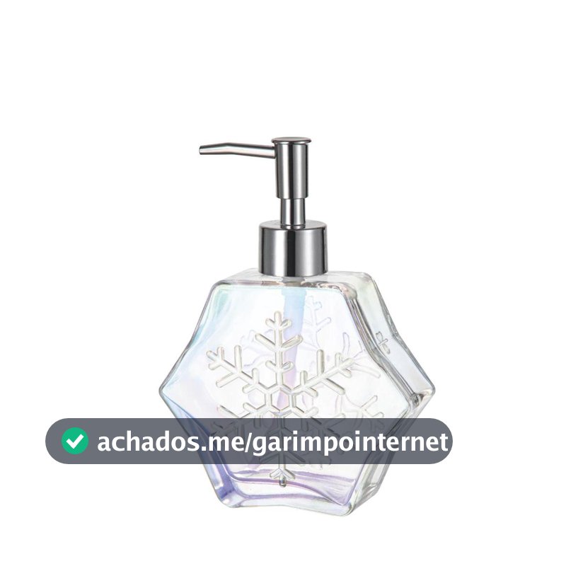 Porta Sabonete De Vidro Snowflake Xmas 290ml
