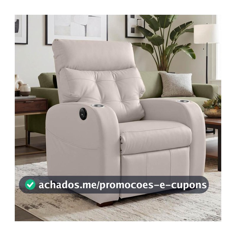 Poltrona do Papai Reclinavel com Massagem Londres Sintetico