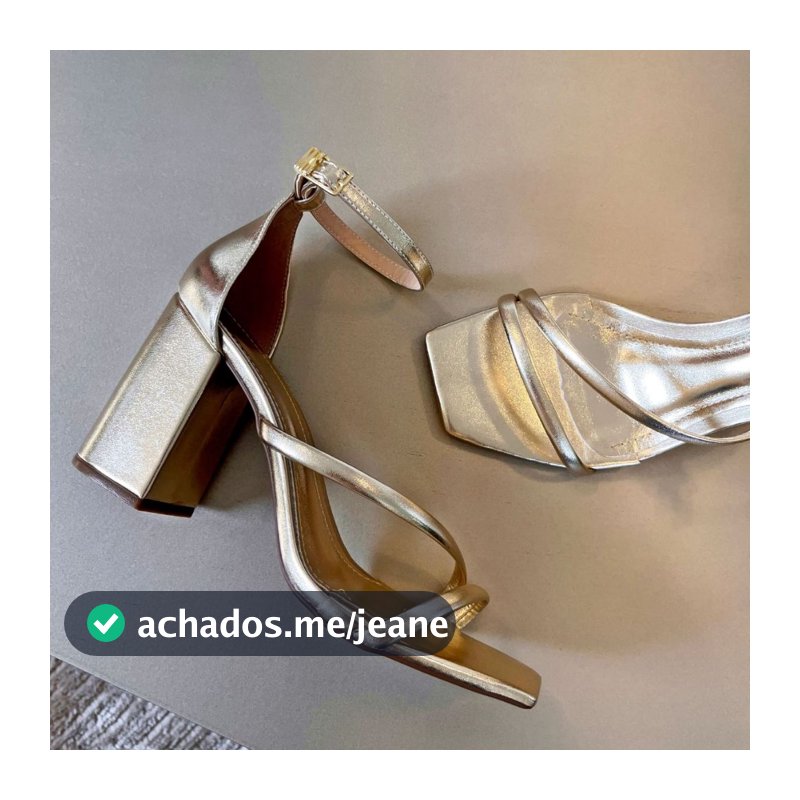Sandália Feminina Com Tira Cruzada Salto Bloco