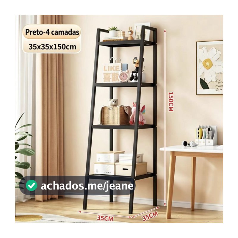Estante de Livros Escada Industrial | Prateleira Multiuso para Sala de Estar, Escritório e Quarto
