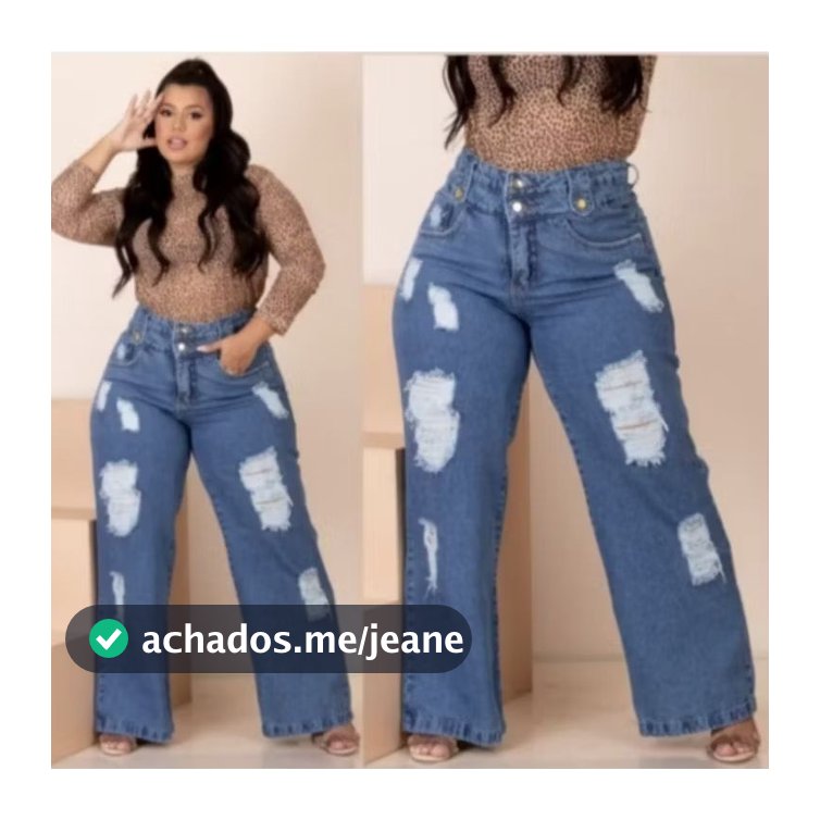 Calça Jeans Wide Leg Plus Size tamanhos 44 ao 60