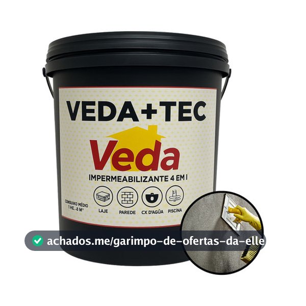 Veda + Tec 4 em 1 Bi Componente Para Laje; Parede; caixa d'agua; piscina 20kg