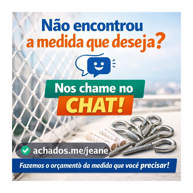 Kit Completo Rede Tela De Proteção Para Sacadas Janelas Gatos Crianças a partir de 2m²