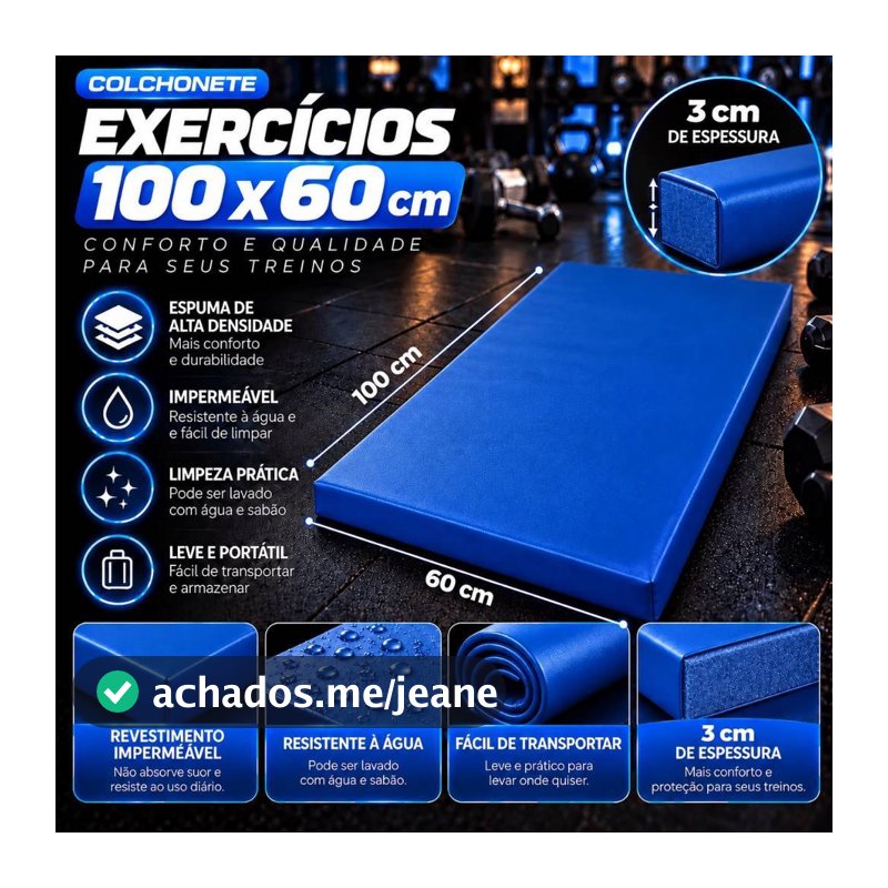 Colchonetes 100x60 Exercícios Descanso Conforto Adulto Academia Fitness Alta Densidade yoga premium