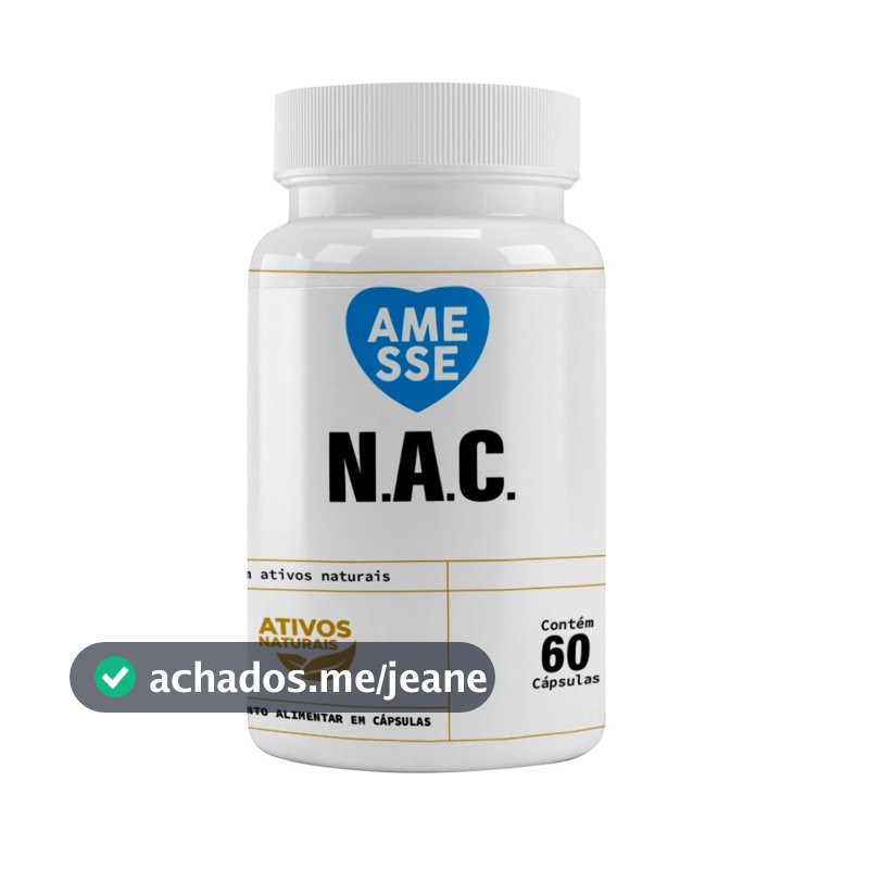 NAC 60 Cápsulas - Suplemento de N Acetil L Cisteína -  600mg por dose (2 cápsulas)