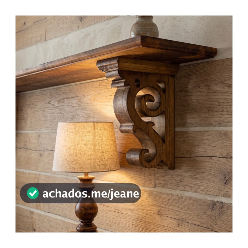 Prateleira de Madeira Maciça Nogueira Nobre 90cm para Sala, Cozinha e Decoração Farmhouse Cottage