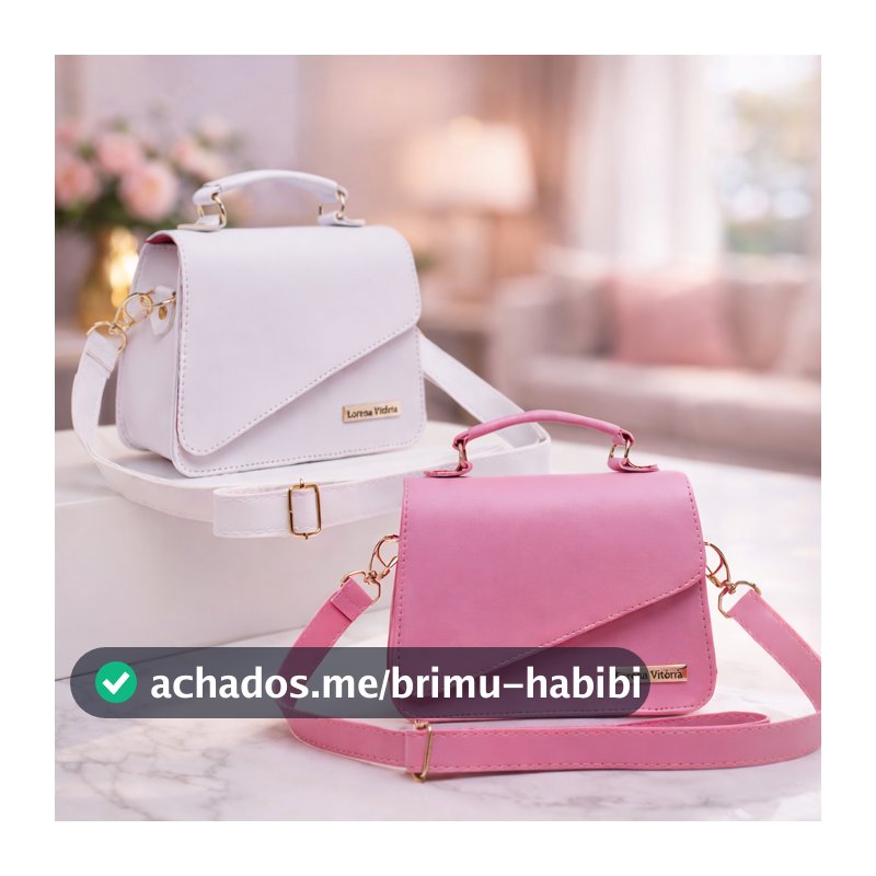 KIT 2 BOLSAS MINI TRANSVERSAL ESTILO MALETA ALÇA COM REGULAGEM