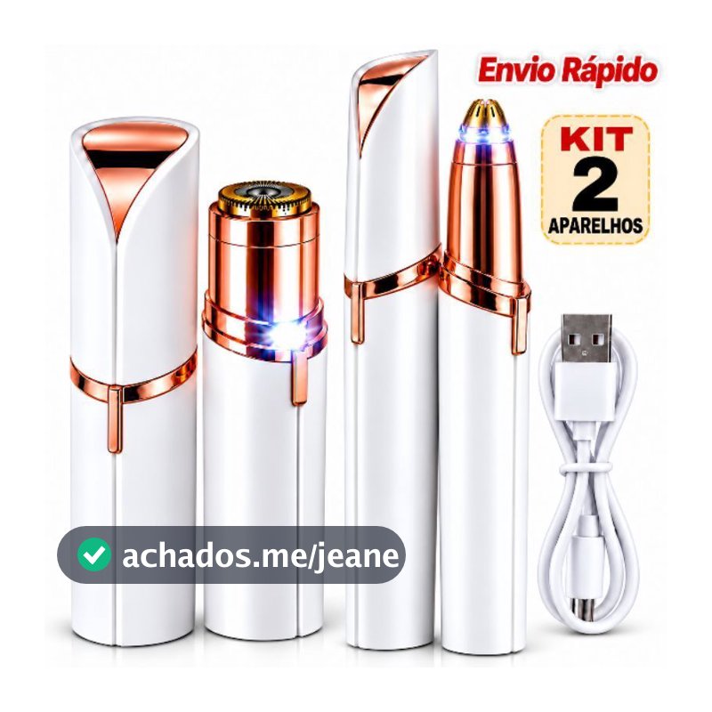 Kit Depilador Facial Sobrancelha Buço Nariz  Rosto indolor Caneta Batom Beleza Feminino Elétrico
