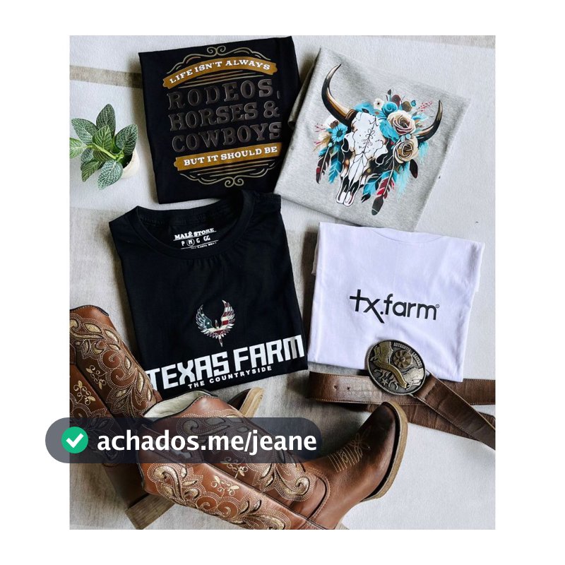 Kit 4 Camisetas Femininas Country Algodão Premium | Tshirt Cowgirl Estilo Tx Farm Modar Rodeio