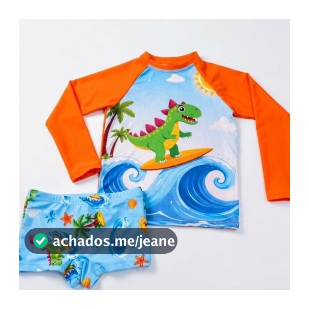 🌞 Sunga Infantil + Camisa UV Proteção Solar Personagens Praia Piscina UV50+