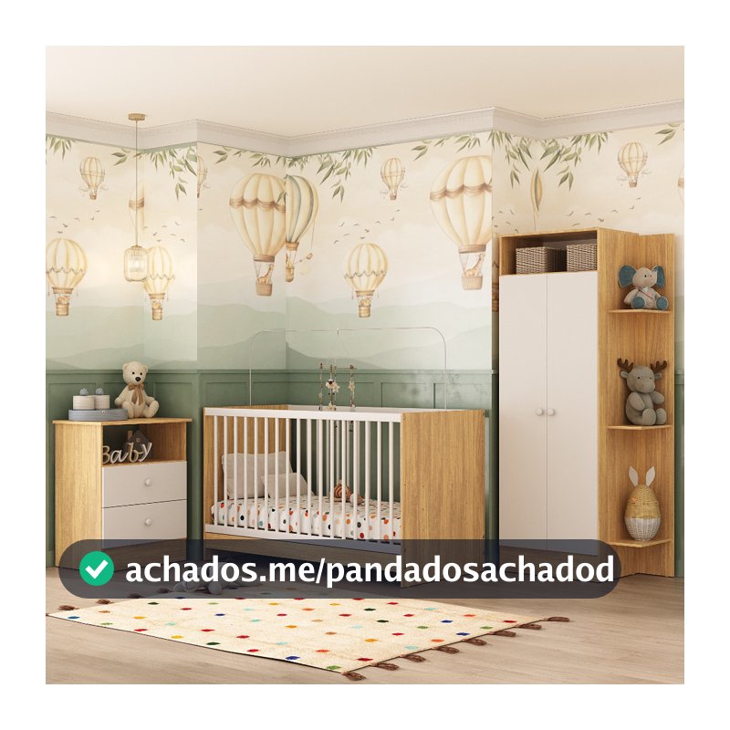 Jogo De Quarto Infantil Trevalla Móveis Pom Pom 3 Peças