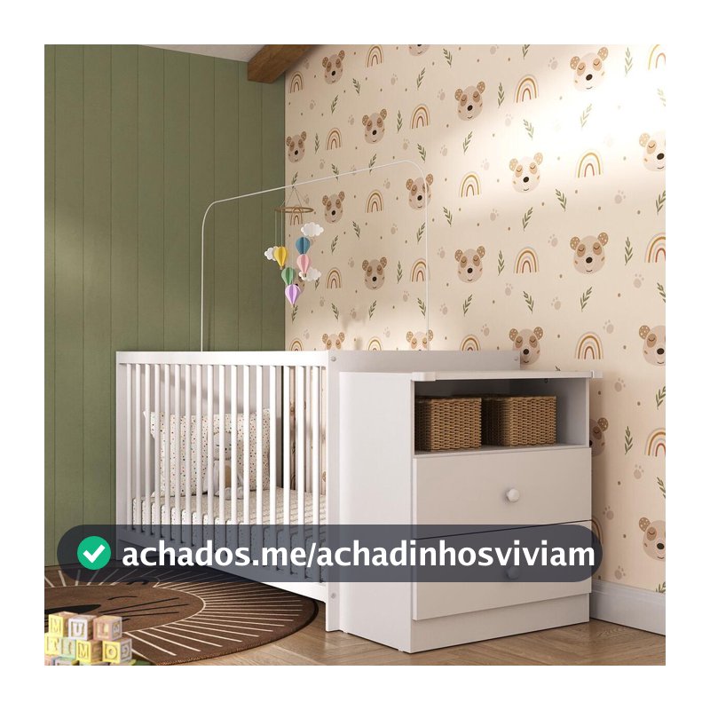 Berço Cômoda com Colchão Incluso Meu Bebê Multimóveis MP4309
