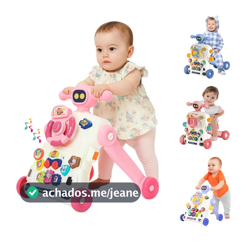 Andador Triciclo Infantil 5 em 1 para Bebê com Luz Som e Atividades – Castela