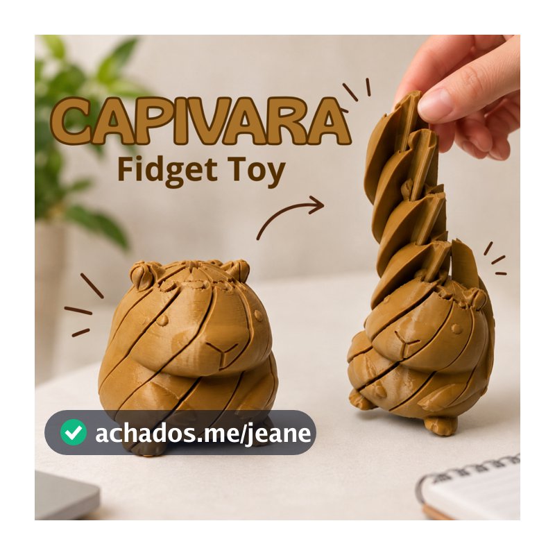 Capivara Articulada 3D Fidget Toy Antiestresse Brinquedo Sensorial Flexível Dia das Crianças