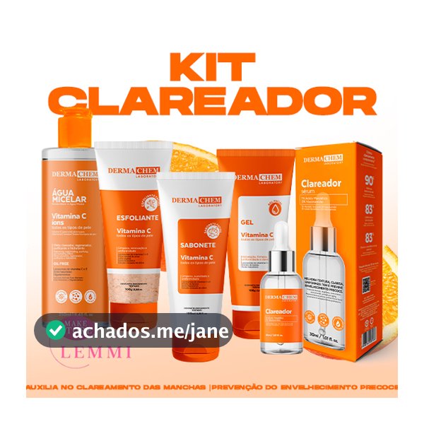 Kit Skincare Vitamina C Clareador e Anti-idade - Dermachem