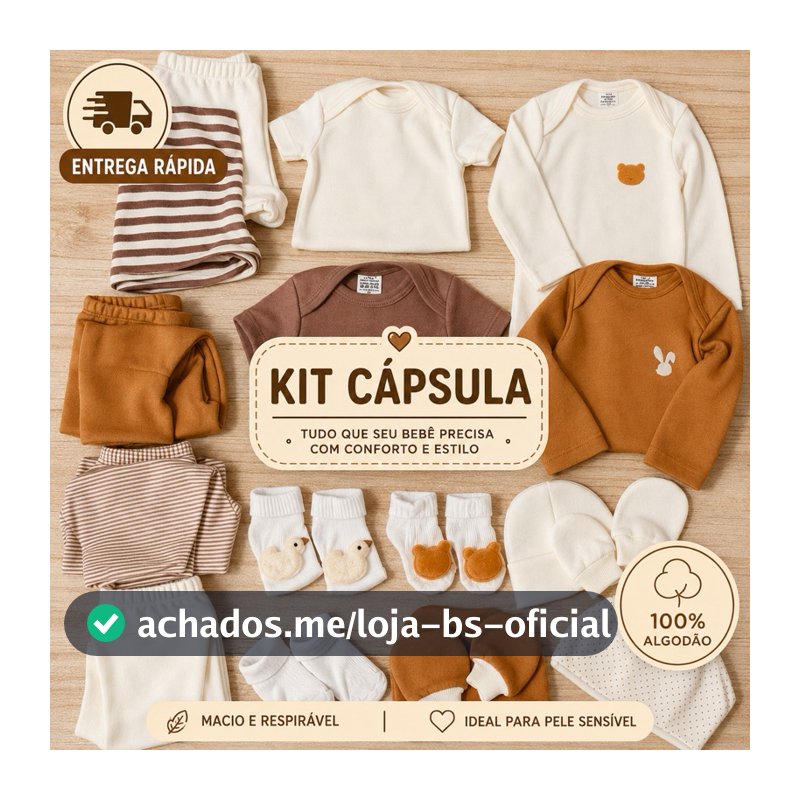 Kit Minimalista Boho 18 peças Cápsula Roupa De Bebê Pronto Para Maternidade Enxoxal Menino Menina