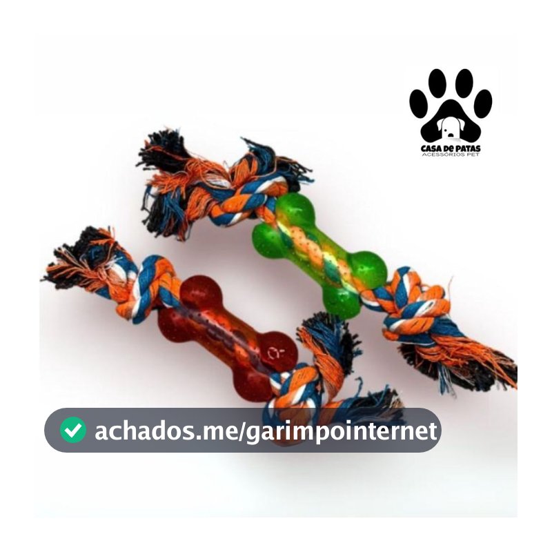 Brinquedo Pet Mordedor Osso Corda para Cachorro