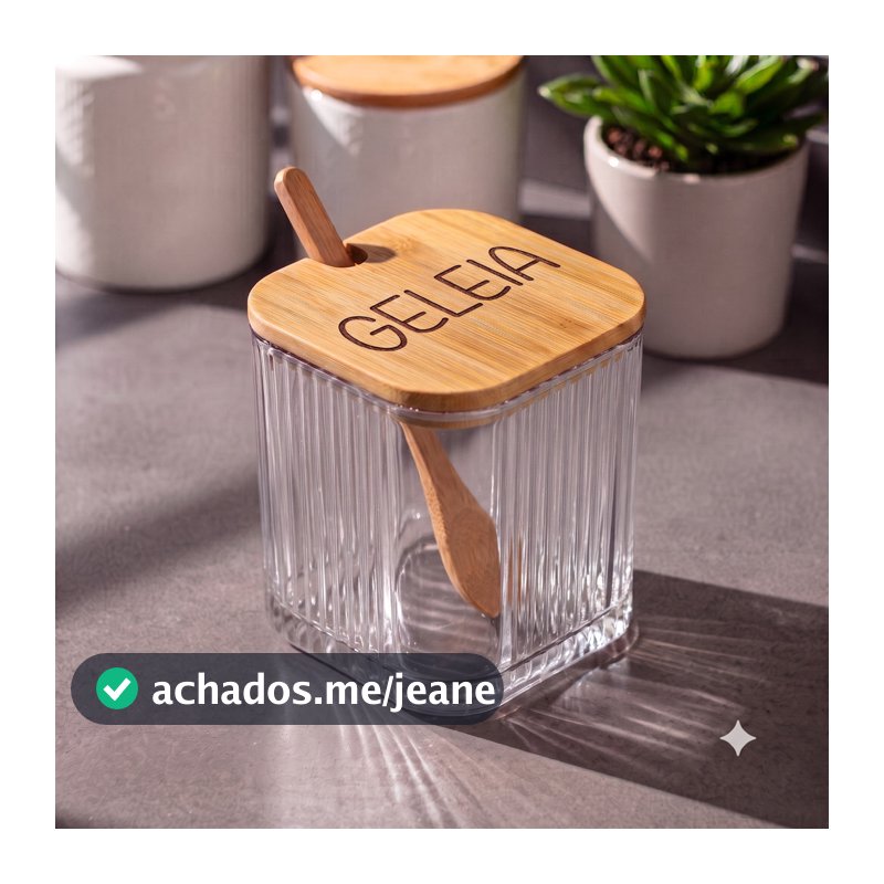 Pote Canelado com Tampa de Bambu (350 ml) Geleia