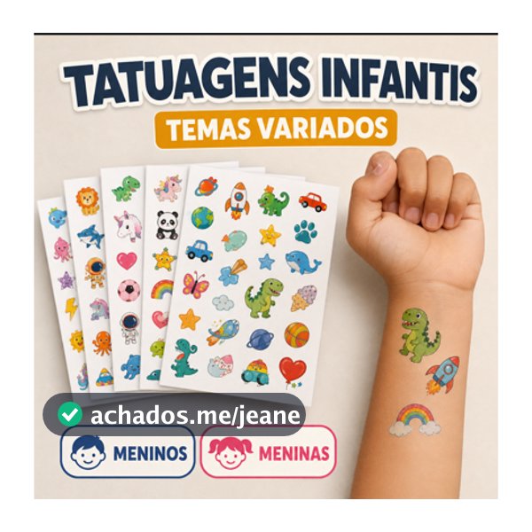 Kit de tatuagens temproaria para crianças - TATTO  tatuagem para festa infantil SORTIDA menino menina