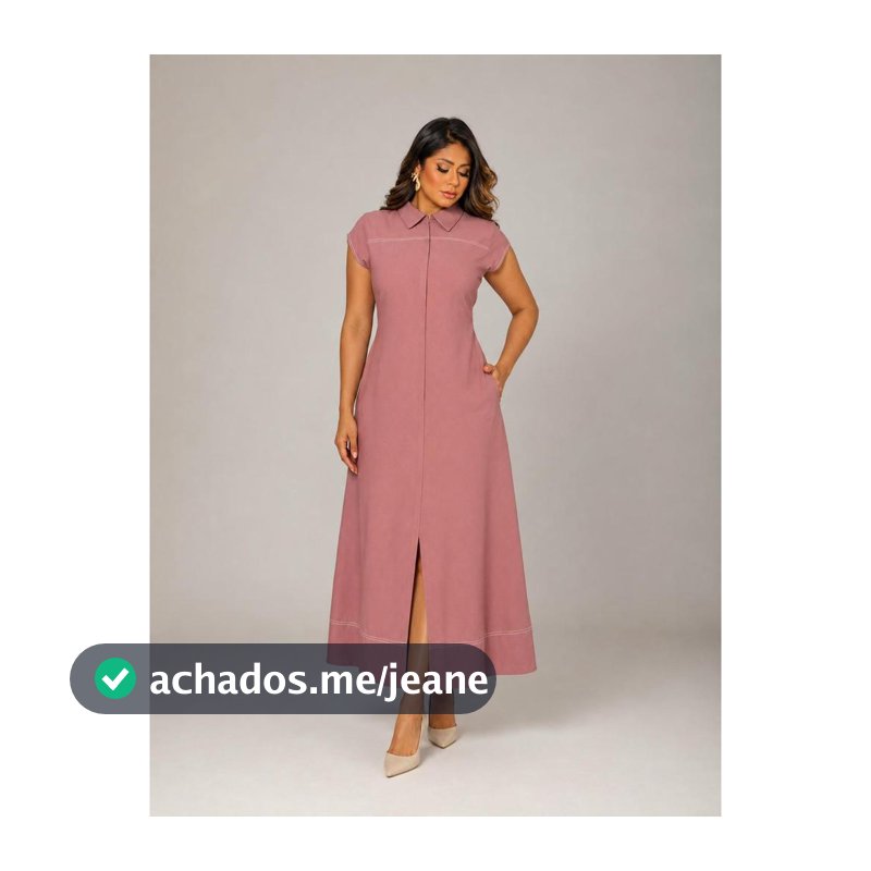 Vestido Longo Feminino Serena com Gola Bolsos Fenda Frontal e Cintura com Lastex Tecido Sensoriale Marrant Premium