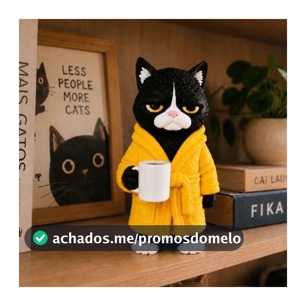 Enfeite para Estante Complemento para Bibliocanto Decoração Geek Gato Cachorro Café
