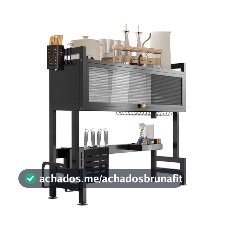 Organizador Escorredor Decoteam 2 Prateleiras Porta Acrílica 65x28x80
