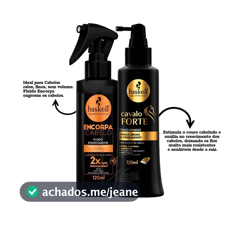 Haskell Cavalo Forte Tônico Capilar + Fluido Engrossa Cabelo