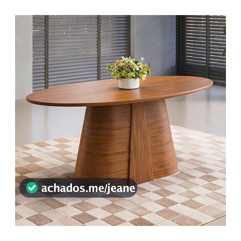 Mesa de Jantar 6 Lugares Orgânica Tampo Elipse 183cm Degas D05 Freijó - Lyam Decor