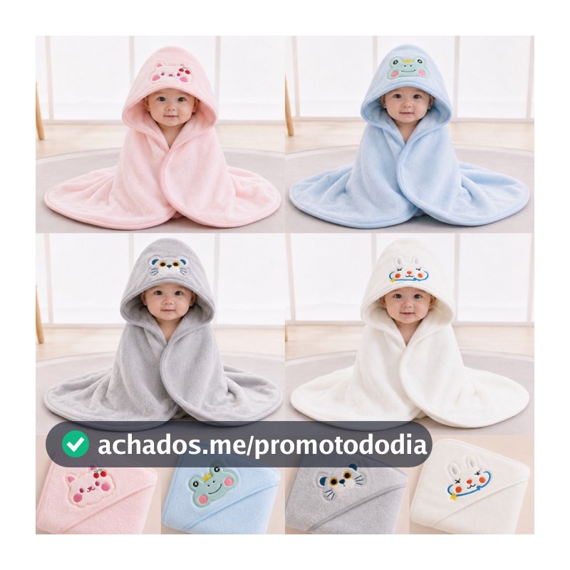 Toalha De Banho Bebê Capuz Infantil Recém Nascido Criança Bichinho Absorvente