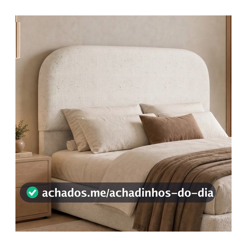 Cabeceira Cama Box Casal 140cm Orgânica Lanna W01 Linho Cru - Lyam Decor