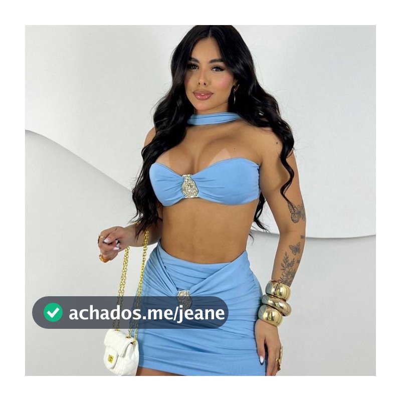 Conjunto Feminino Luxo Top e Saia com Detalhe Dourado – Moda Festa