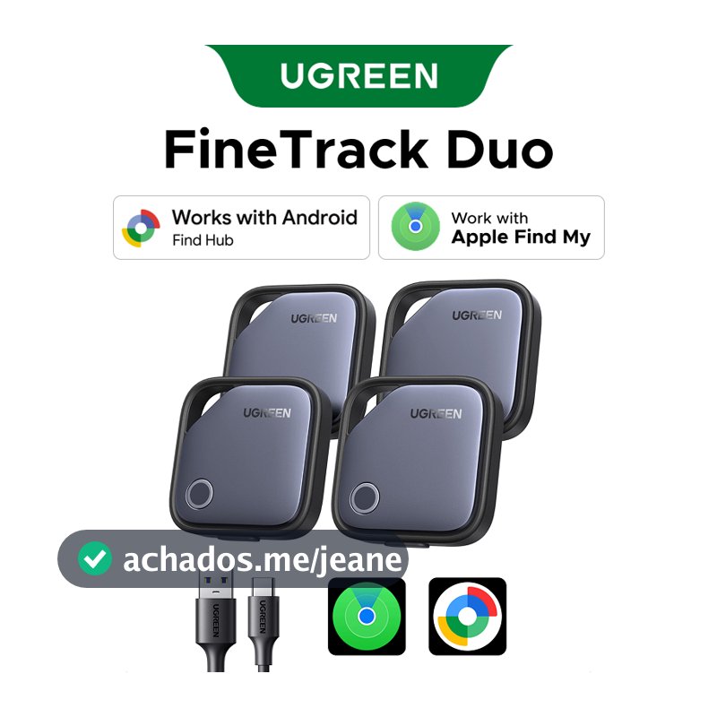UGREEN FineTrack Duo 2 Em 1 Smart Tag Localizador Inteligente Anti Lost Tracker Finder Compatível Com iOS/Android Para i